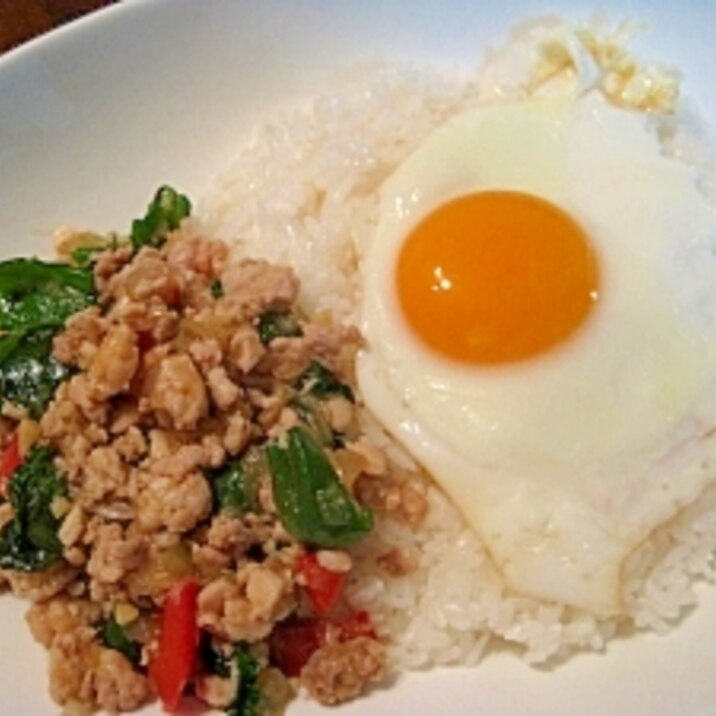 鶏肉とバジル炒めご飯